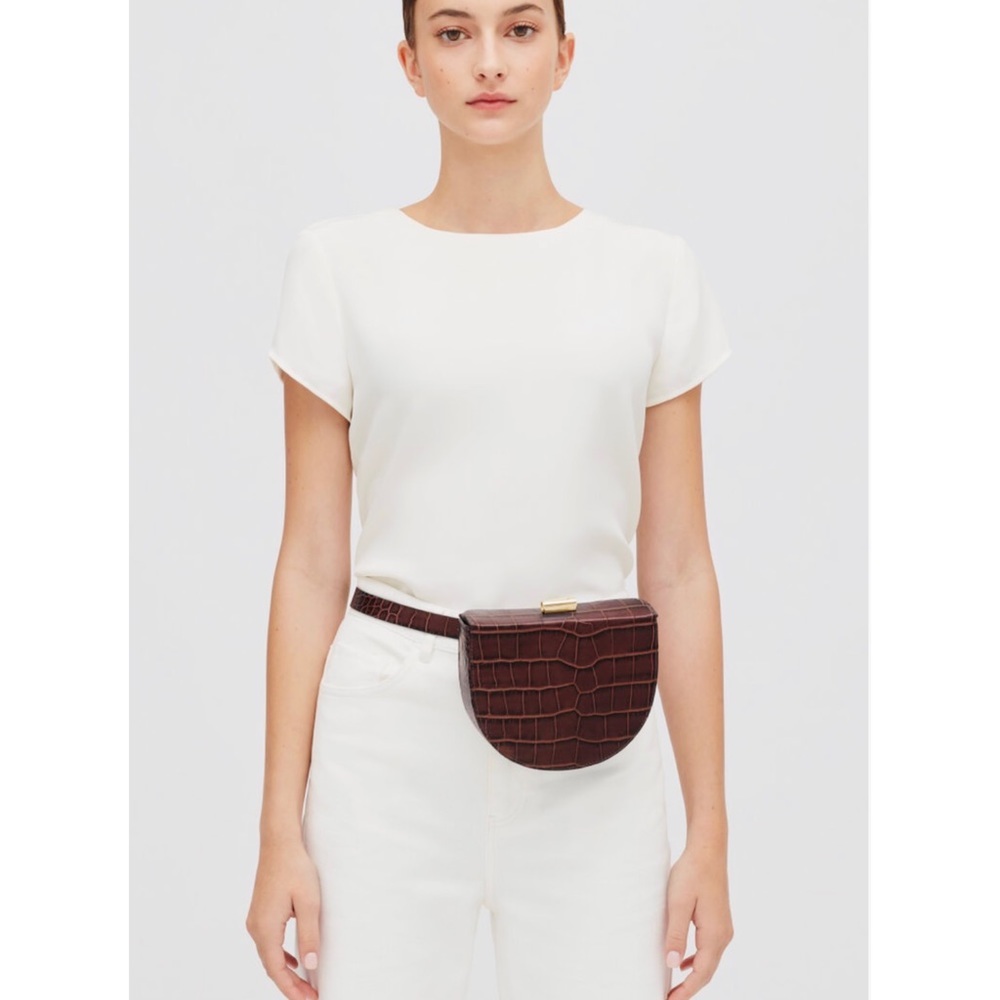 Cuyana Crescent Belt Bag in Chocolate NWT